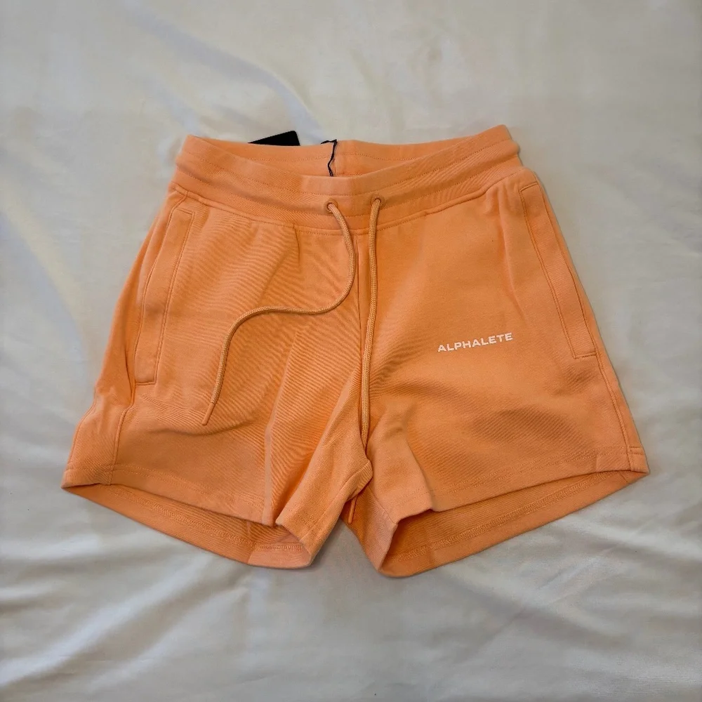 Alphalete NWT Essential Core Orange Frost Shorts- Size Small - Picture 1 of 5